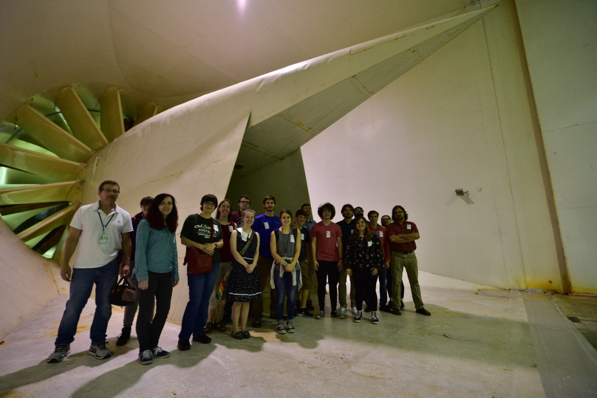 The Tour group inside the Icing Research Tunnel