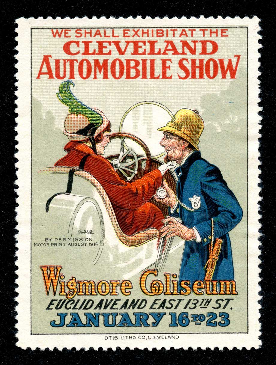 Old ad for garage automobile show