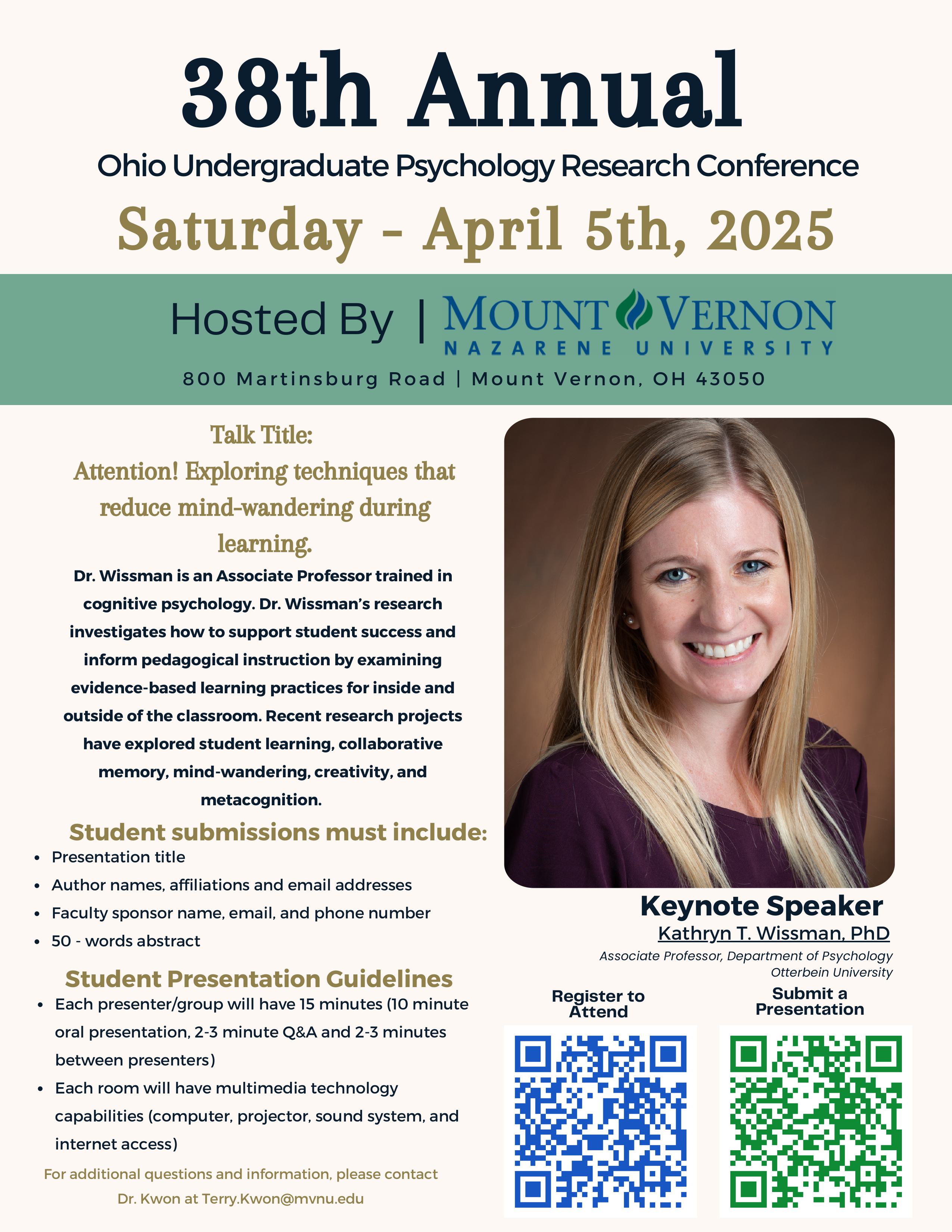 Ohio Undergraduate Psychology Research Confernece April 5, 2025