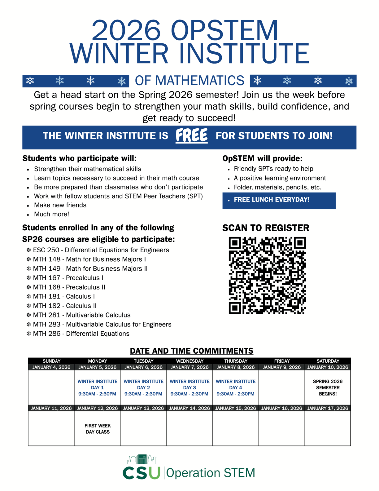 Winter Institute Details