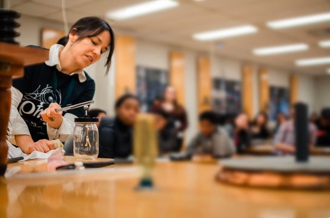 physics lab experiment in progress