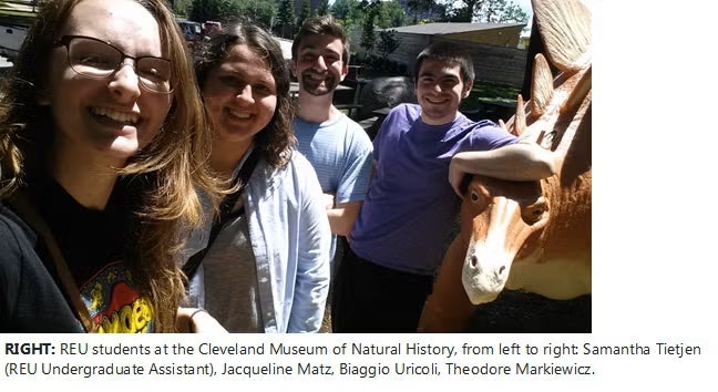 reu students at a museum