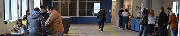 Common Area showing students grouped