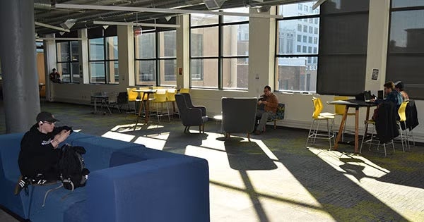 Common Area showing students distanced