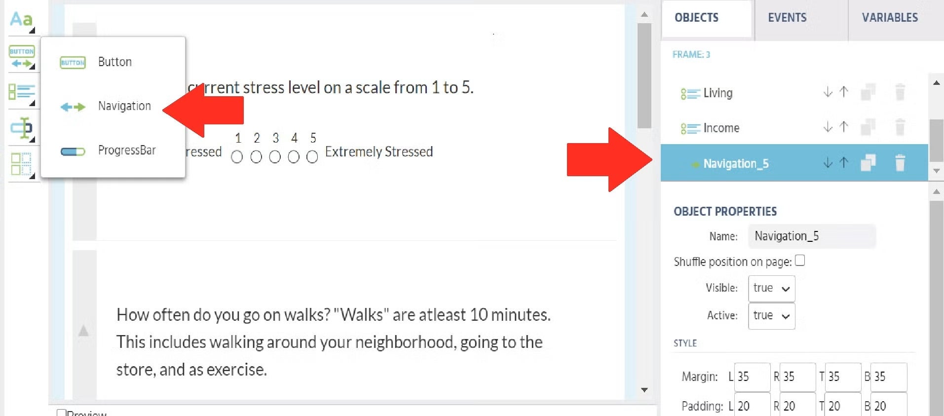 Events Transitions page screenshot