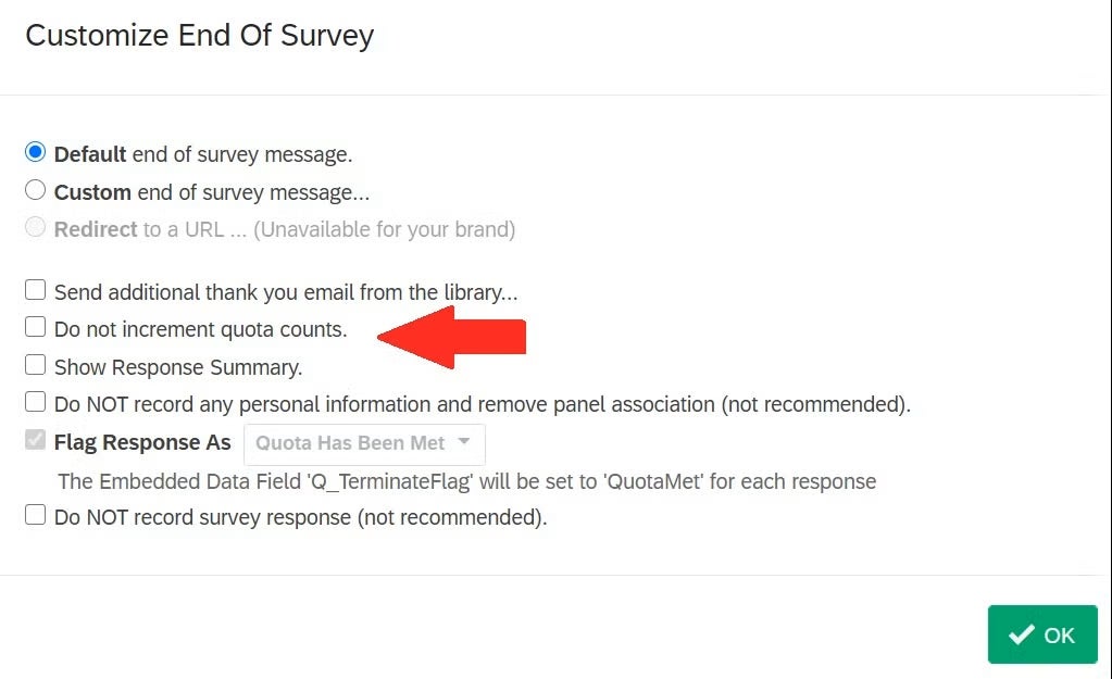 Qualtrics End of Survey page screenshot