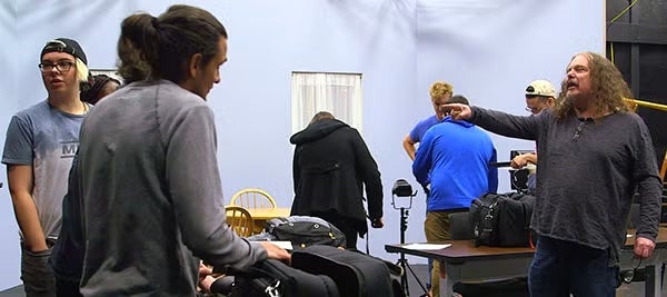 Studio B being used for a cinematography session