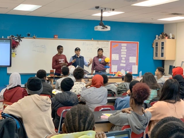 CSU student outreach team engaging with students