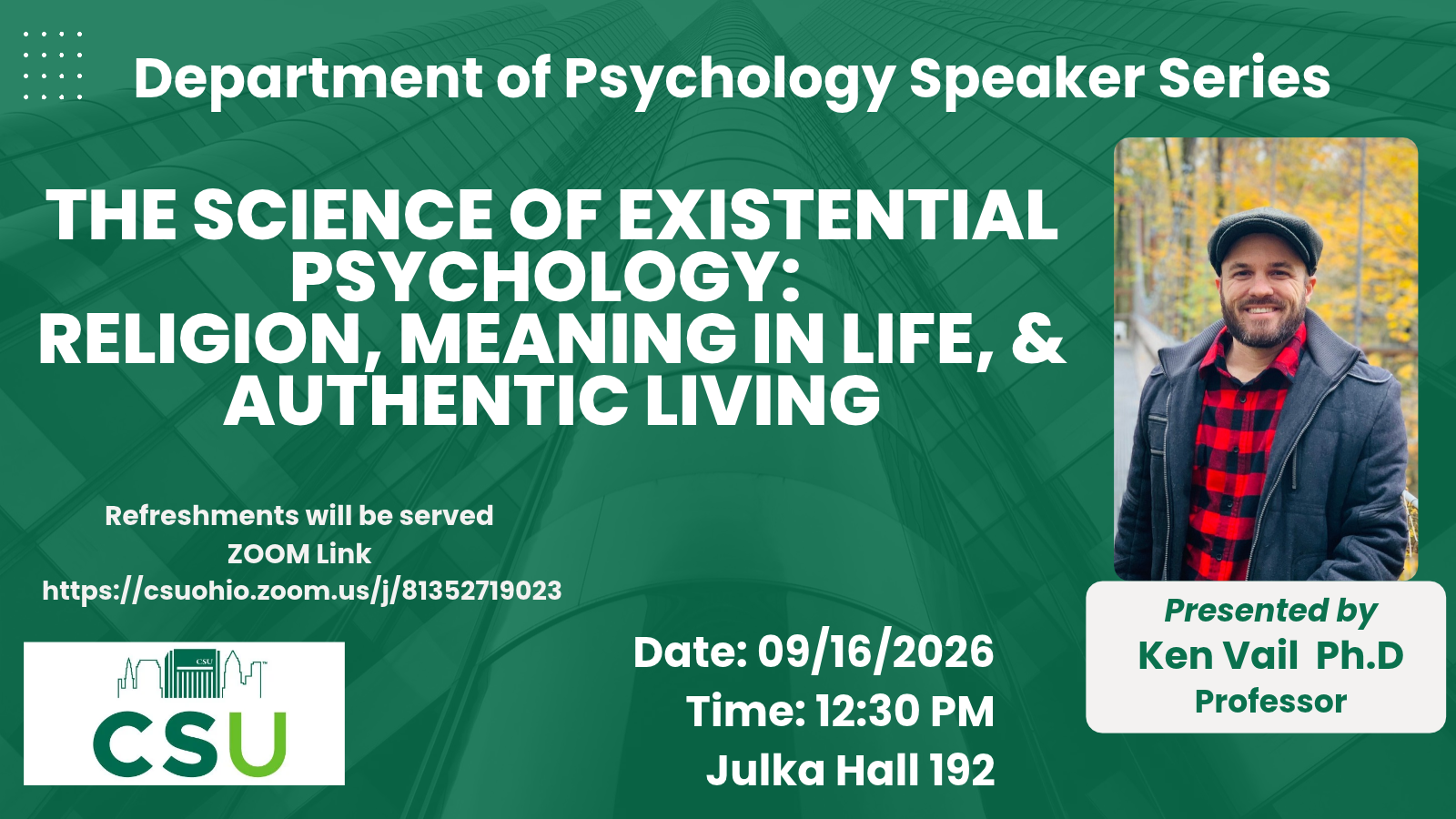 Sept 26 Speaker Series