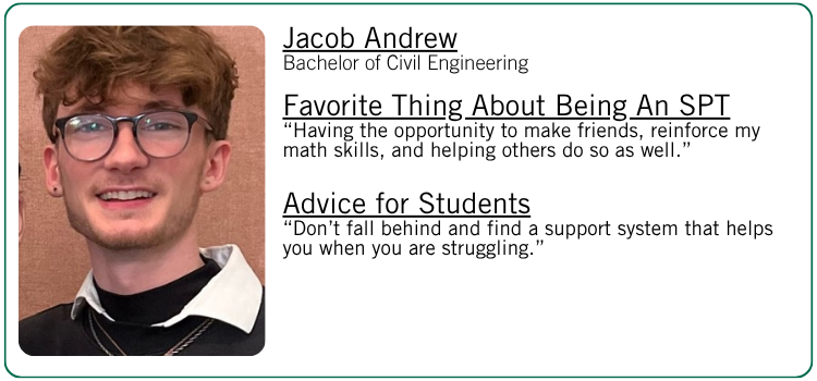 Jacob Andrew's favorite thing about being an SPT and advice for students.
