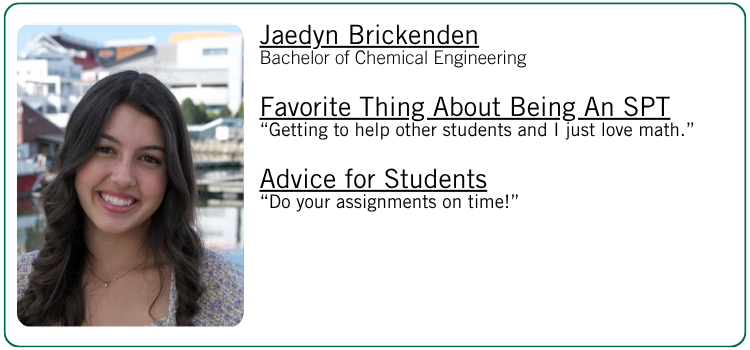 Jaedyn Brickenden's favorite thing about being an SPT and advice for students.