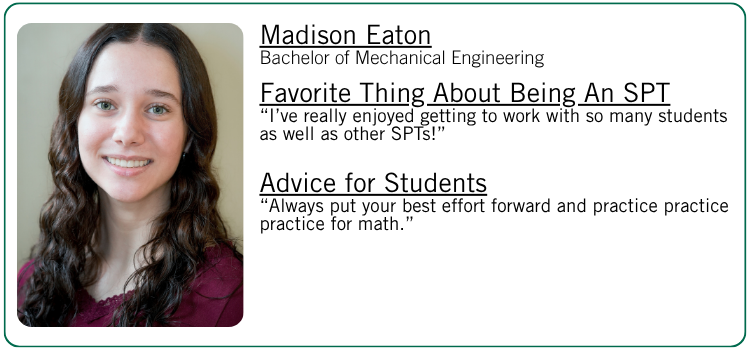 Madison Eaton's favorite thing about being an SPT and advice for students.
