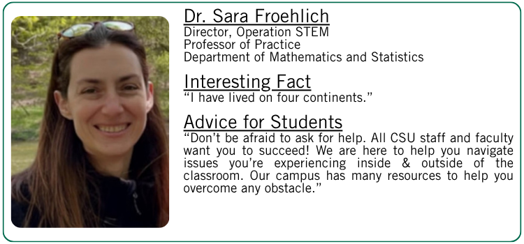 Sara Froehlich's interesting fact and advice for students.