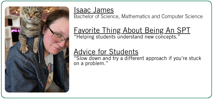 Isaac James' favorite thing about being an SPT and advice for students.