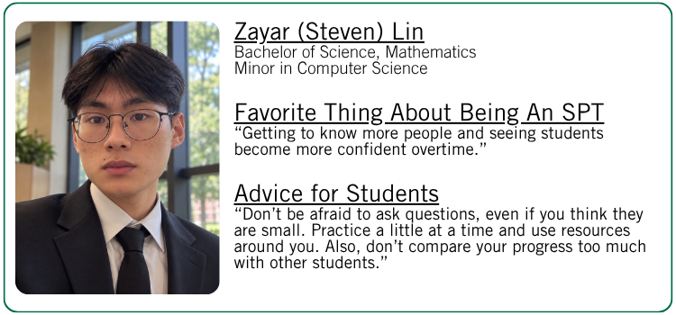 Steven Lin's favorite thing about being an SPT and student advice. 
