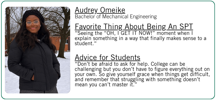 Audrey Omeike's favorite thing about being an SPT and advice for students.