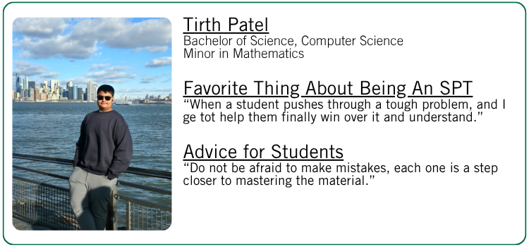 Tirth Patel's favorite thing about being an SPT and advice for students.