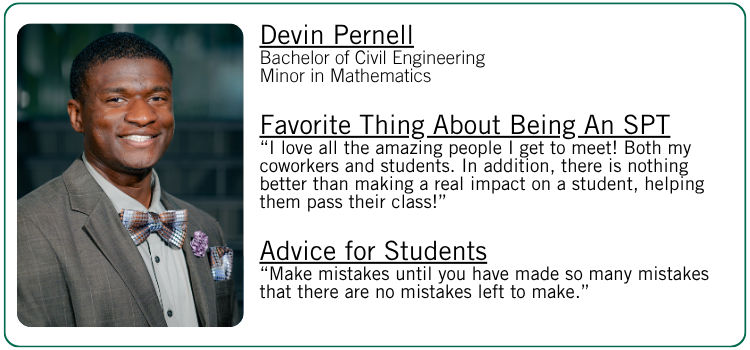 Devin Pernell's favorite thing about being an SPT and student advice. 