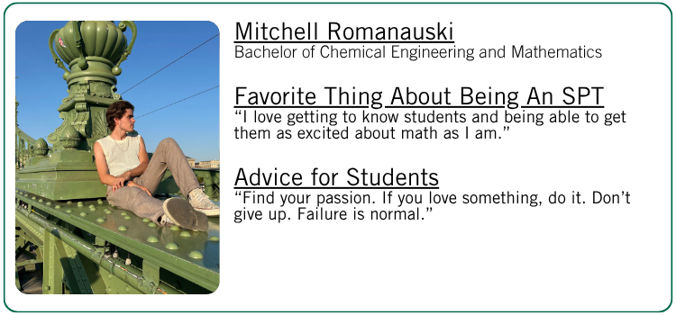 Mitchell Romanauski's favorite thing about being an SPT and student advice. 