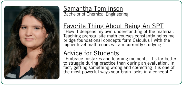 Samantha Tomlinson's favorite thing about being an SPT and advice for students.