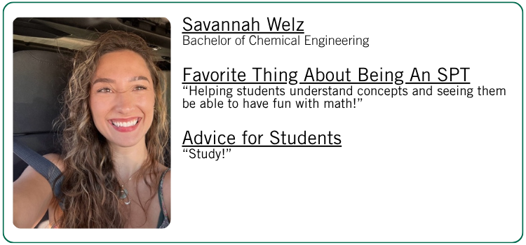 Savannah Welz's favorite thing about being an SPT and advice for students.