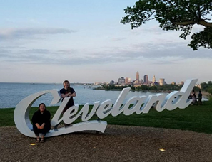 REU Students visit the Cleveland Sign. 