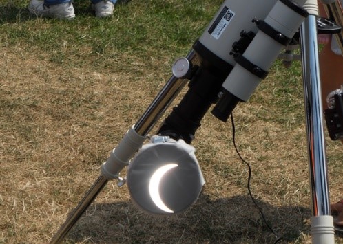 The 2017 partial eclipse shown through a telescope