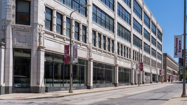 The Theatre and Arts Building on East Thirteenth Street looking south.