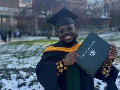 Recent MS Physics Graduate, Isaac Oppong Yeboah, and new PhD Material Science & Engineering student at University of Houston