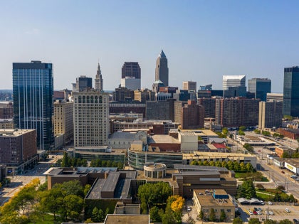 Aerial view of CSU downtown campus in Cleveland, Ohio.