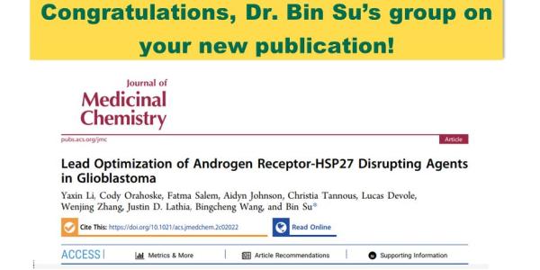 Dr. Bin Su's Group - New Publication 
