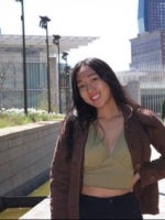 girl standing in city